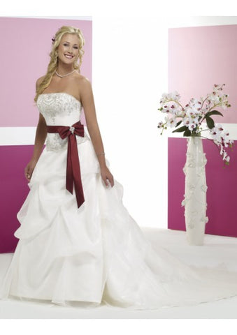 organza strapless beaded necline with a line assymetric bullshit